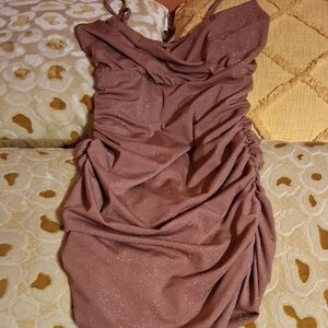 SHEIN Glittering Tan Dress